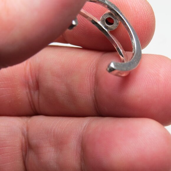 *925 Sterling Silver Genuine Garnet Toe Ring & Finger Ring - Picture 4 of 5